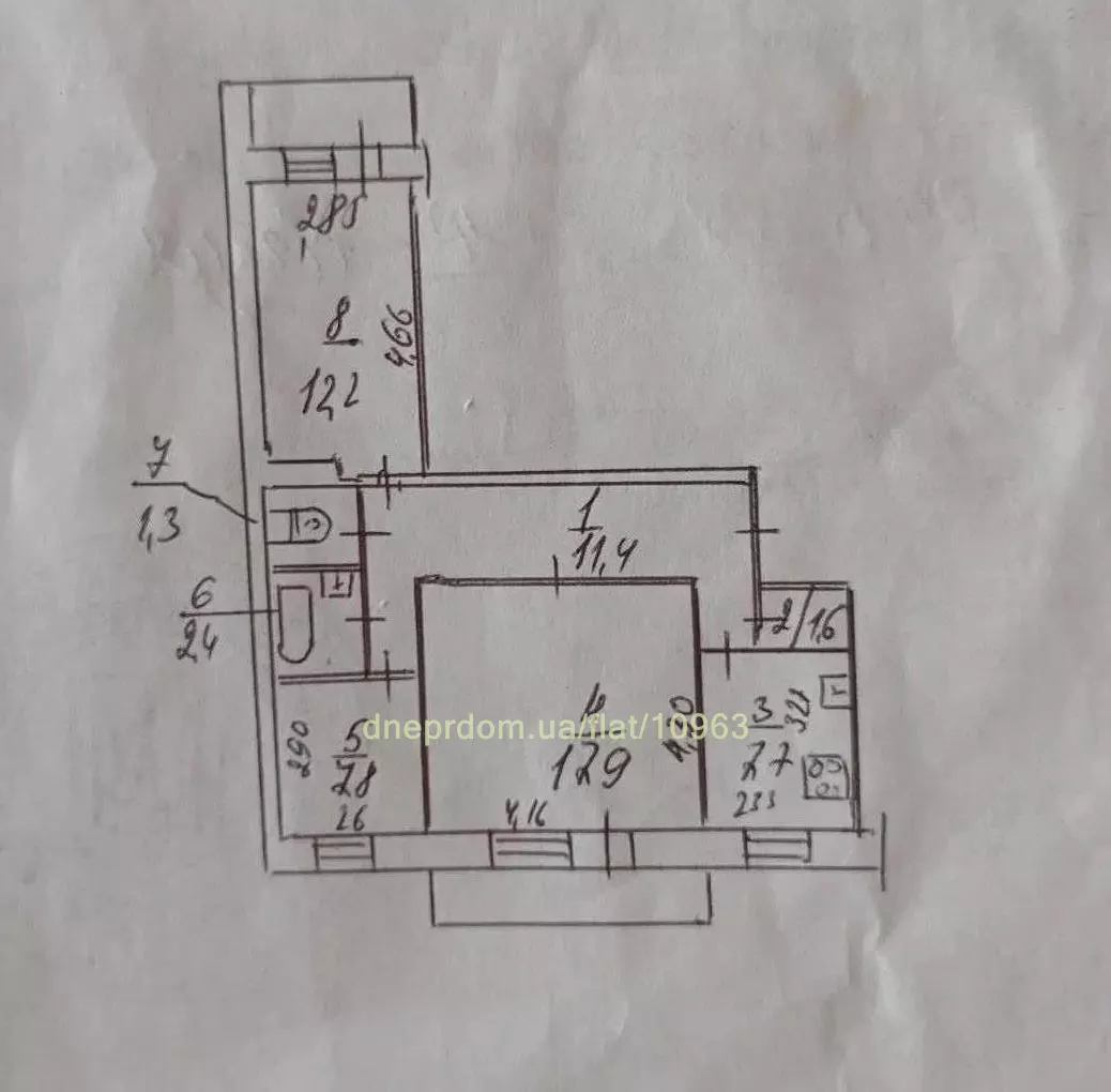 Продам 3к квартиру 37000 $, 65 м² ж/м Тополь-2, Шевченковский район, Днепропетровский район. Фото №6