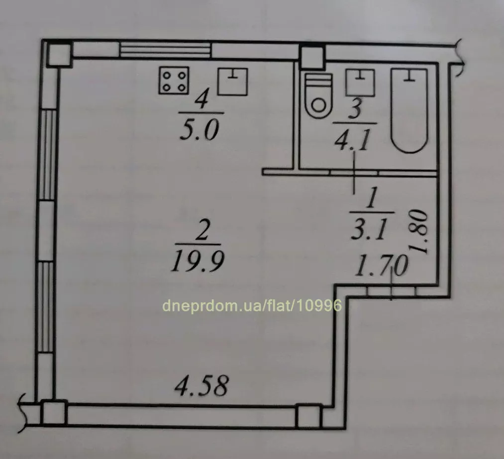 Продам 1к квартиру 32000 $, 40 м² вулиця Олександра Кониського, Шевченківський район