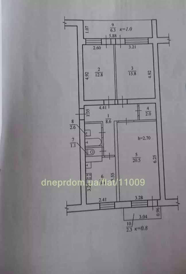 Продам 3к квартиру 60000 $, 80 м² вулиця Чернишевського, Соборний район. Фото №17