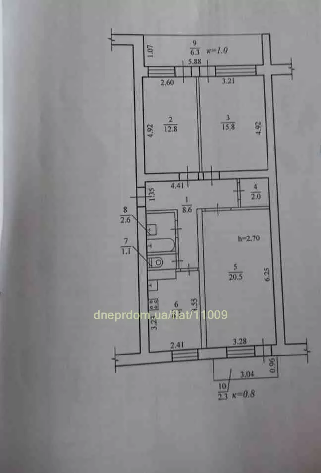 Продам 3к квартиру 60000 $, 80 м² вулиця Чернишевського, Соборний район. Фото №17