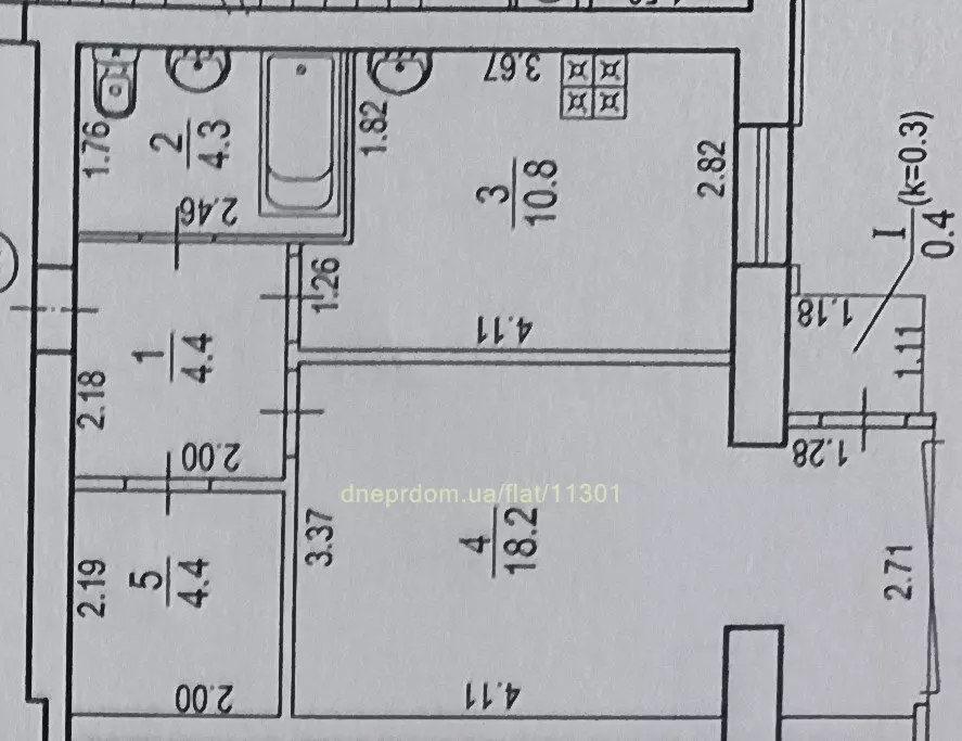 Продам 1к квартиру 34400 $, 42 м² провулок Крушельницької, Амур-Нижньодніпровський район. Фото №3