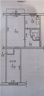 Продам 2к квартиру 25000 $, 44 м², улица Новоорловская, Новокодацкий район. Фото №1