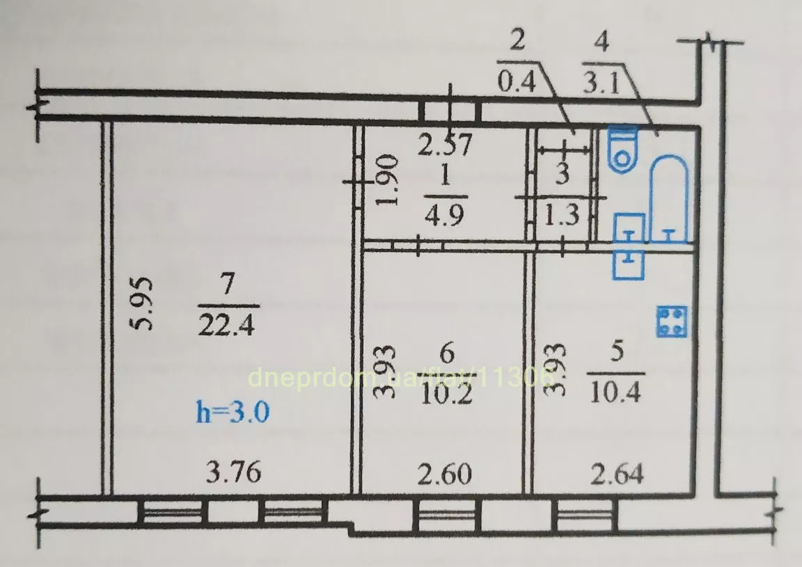 Продам 2к квартиру 61400 $, 53 м² провулок Євгена Коновальця, Соборний район. Фото №7