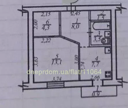 Продам 1к квартиру 32000 €, 39 м² вулиця Калинова, Амур-Нижньодніпровський район. Фото №5