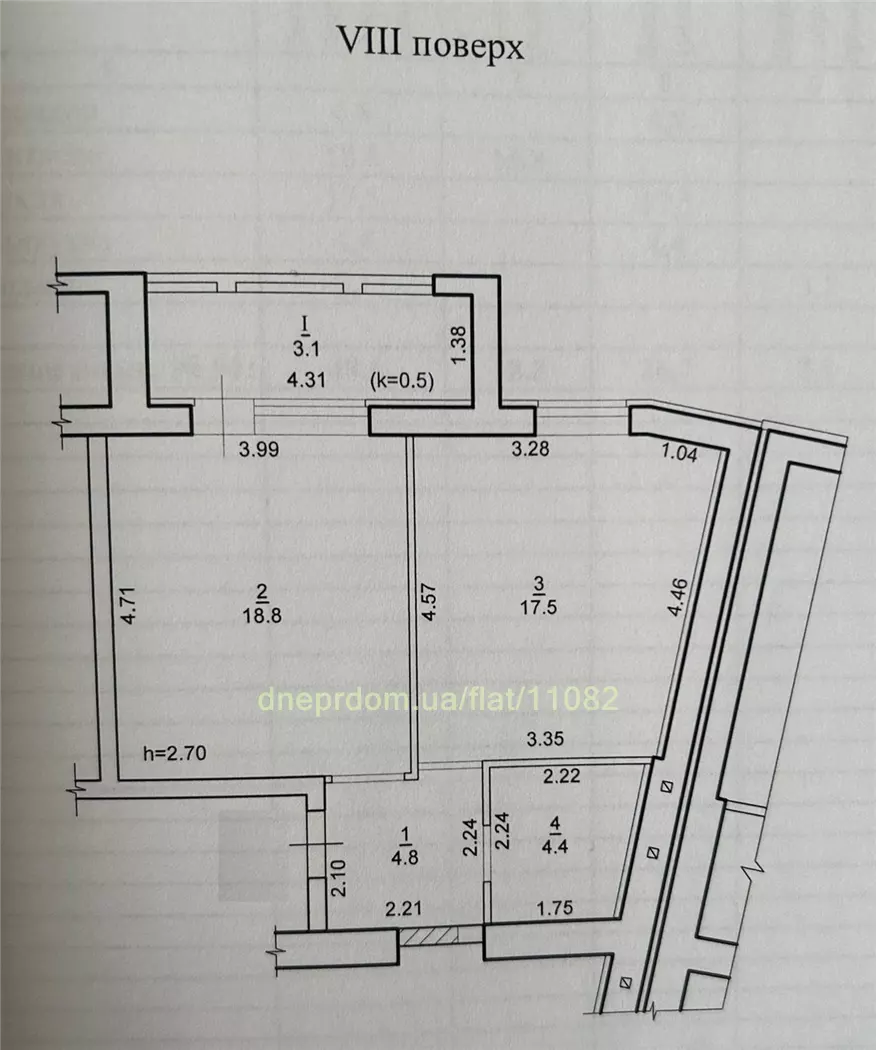 Продам 2к квартиру 30000 $, 47 м² вулиця Маршала Судця, Соборний район