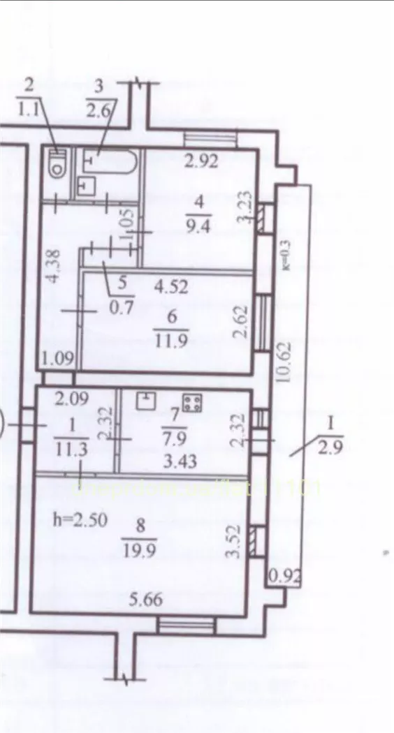 Продам 3к квартиру 55000 $, 68 м² вулиця Будівельників, Чечелівський район. Фото №21