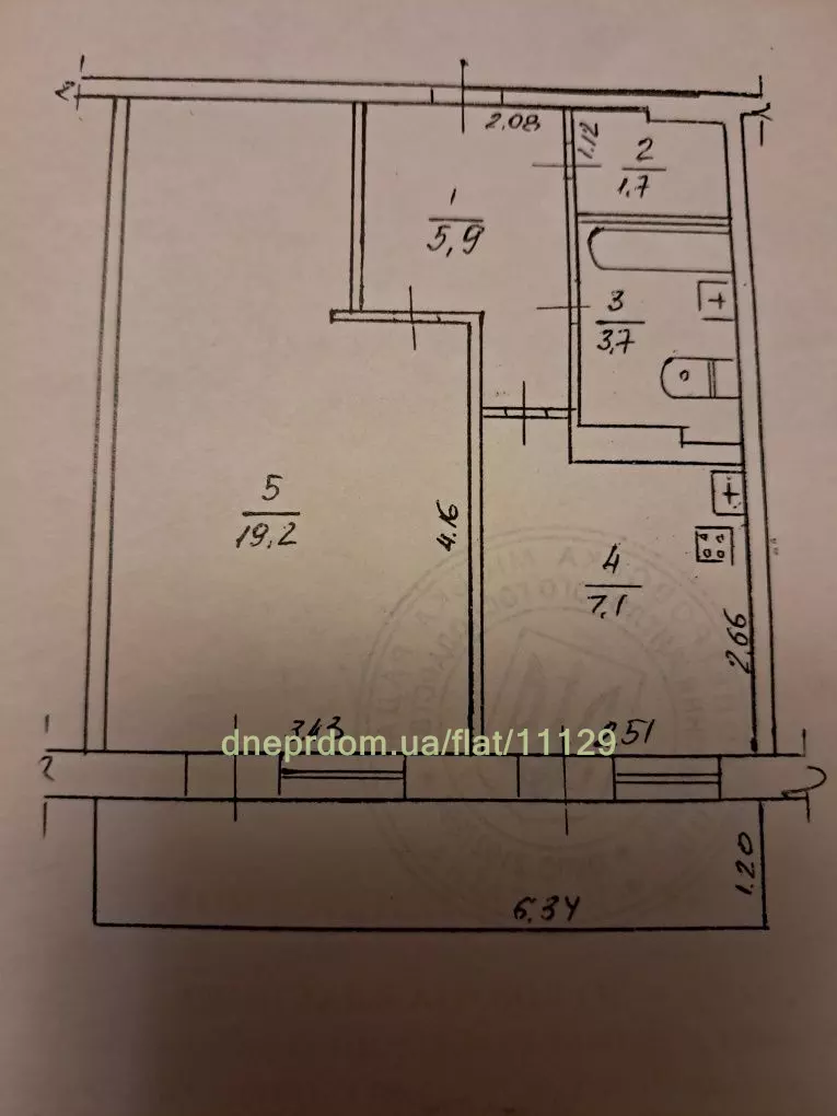 Продам 1к квартиру 40000 $, 41 м² вулиця Менахем-Мендл Шнеєрсона, Центральний район