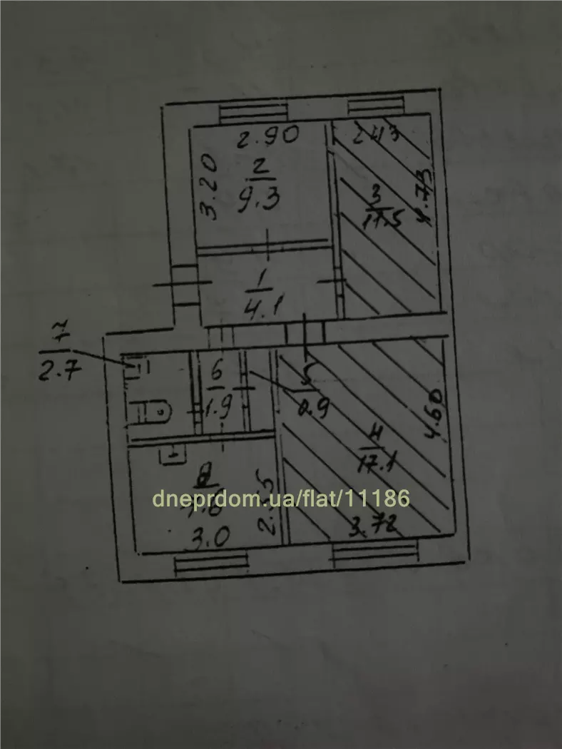 Продам 3к квартиру 43000 $, 56 м² вулиця Калинова