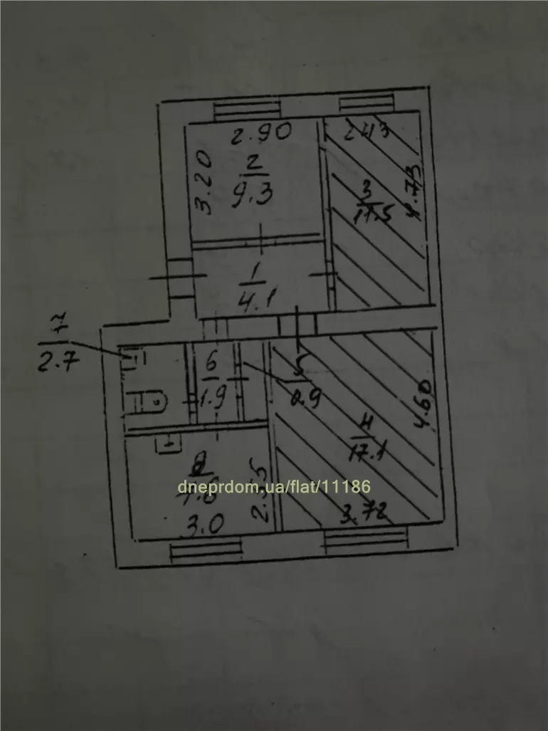 Продам 3к квартиру 43000 $, 56 м² вулиця Калинова