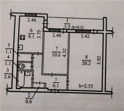 Продам 2к квартиру 40000 $, 55 м², проспект Олександра Поля. Фото №6