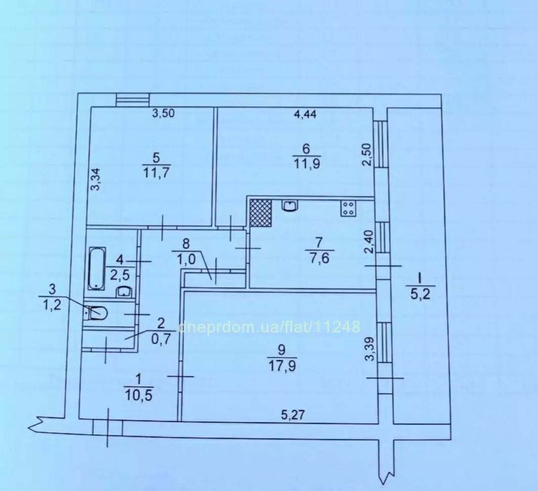 Продам 3к квартиру 35000 $, 70 м² Запорізьке шосе, Шевченківський район. Фото №8