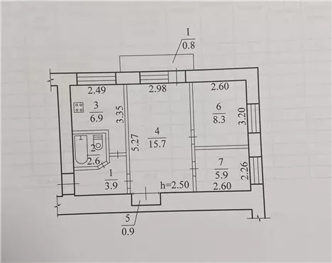 Продам 3к квартиру 37000 $, 45 м², улица Привокзальная, Новокодацкий район. Фото №6