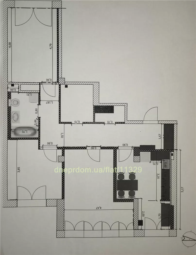 Продам 3к квартиру 66000 $, 94 м² вулиця Спортивна, Слобожанське, Дніпровський район. Фото №8