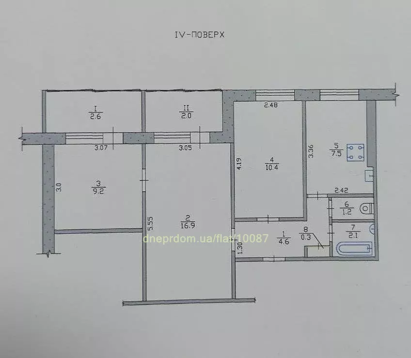 Продам 3к квартиру 60000 $, 57 м² вулиця Калинова, Індустріальний район. Фото №23