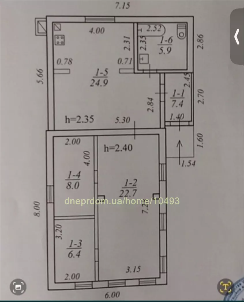 Продам 3-к дом, 105 м², 50000 $ вулиця Вітчизняна, Амур-Нижньодніпровський район. Фото №22