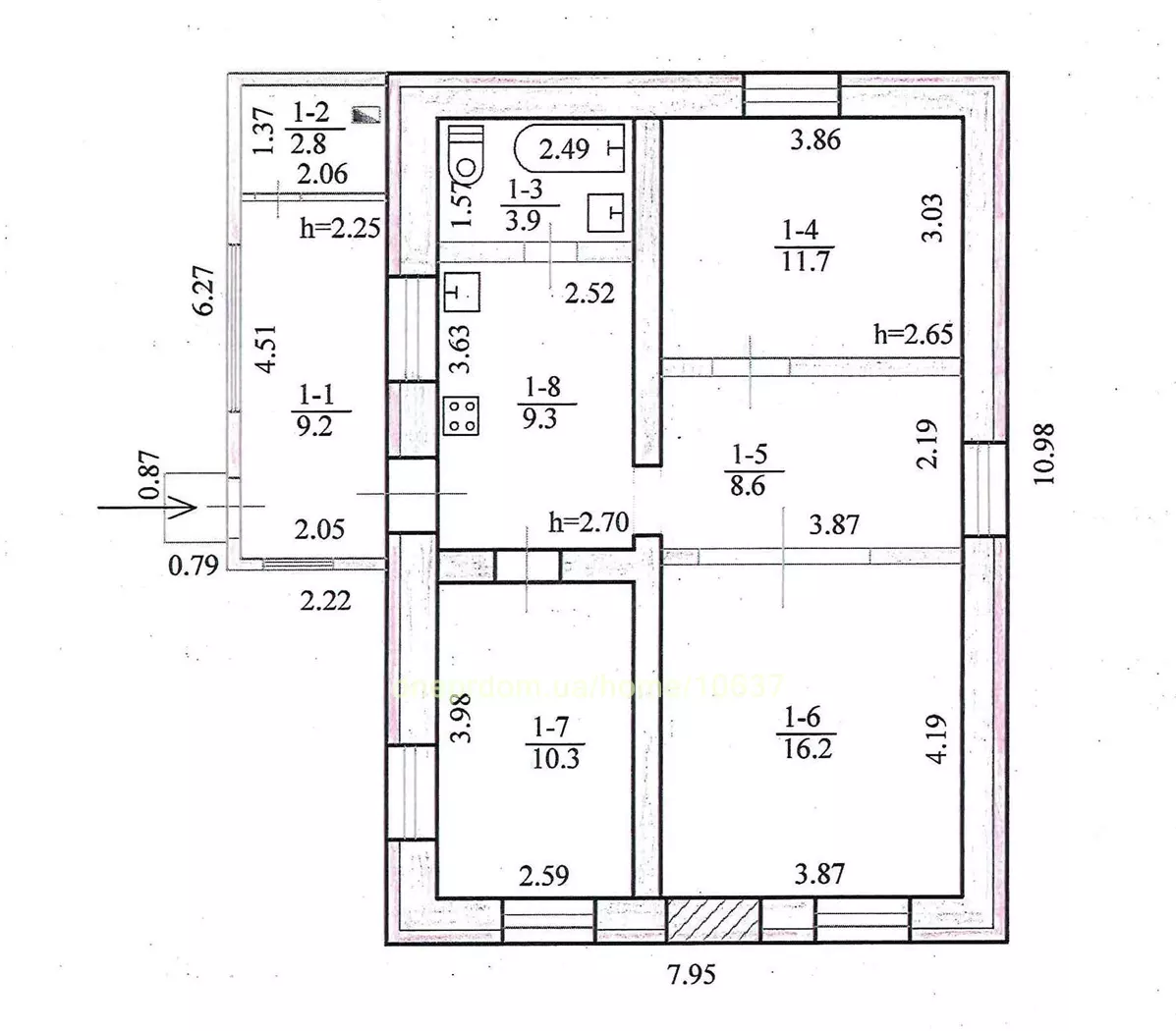 Продам 3-к дом, 72 м², 42000 $ проспект Металургів, Новокодацький район