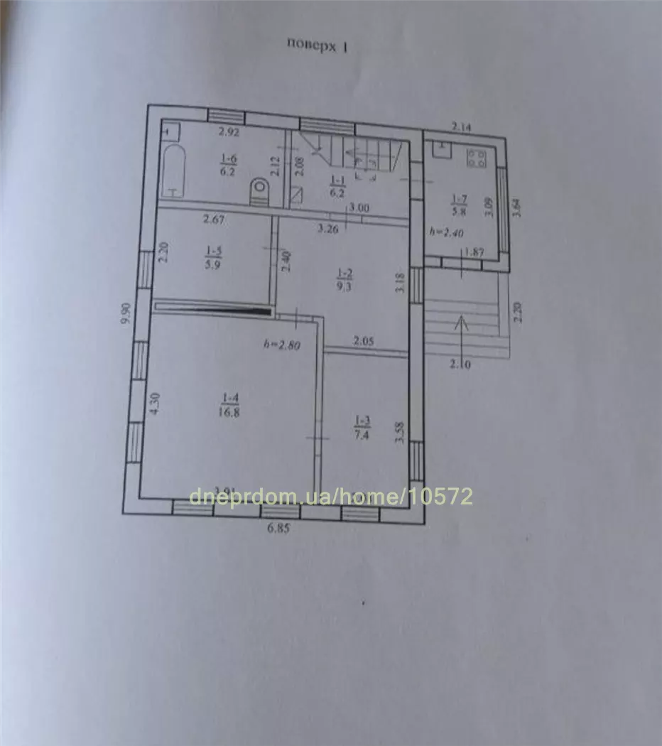 Продам 6-к дом, 122 м², 2 этажа, 59000 $ вулиця Гребінки, Амур-Нижньодніпровський район. Фото №11