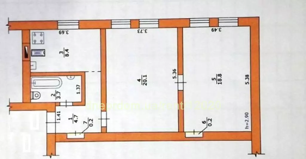 Сдам 2к квартиру 13000 грн./мес. вулиця Привокзальна, Центральний район. Площ. 56 м². Фото №4