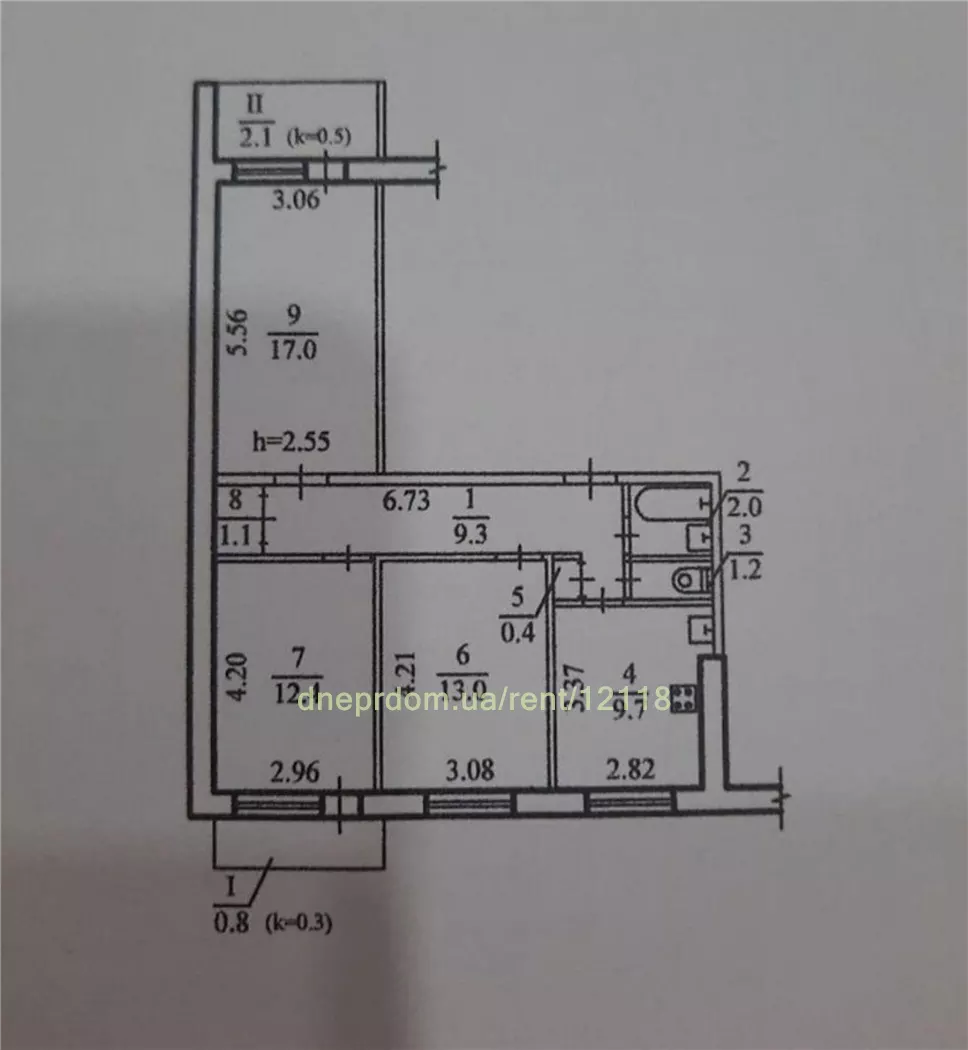 Сдам 3к квартиру 6500 грн./мес. Парусний провулок, Новокодацький район. Площ. 70 м². Фото №14