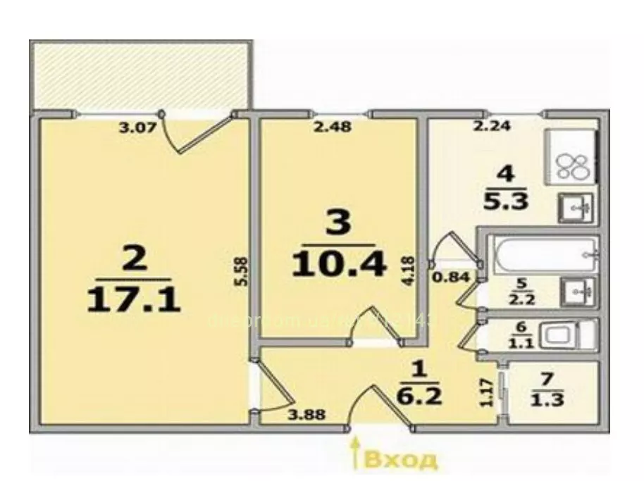 Сдам 2к квартиру 12000 грн./мес. проспект Олександра Поля. Площ. 48 м².